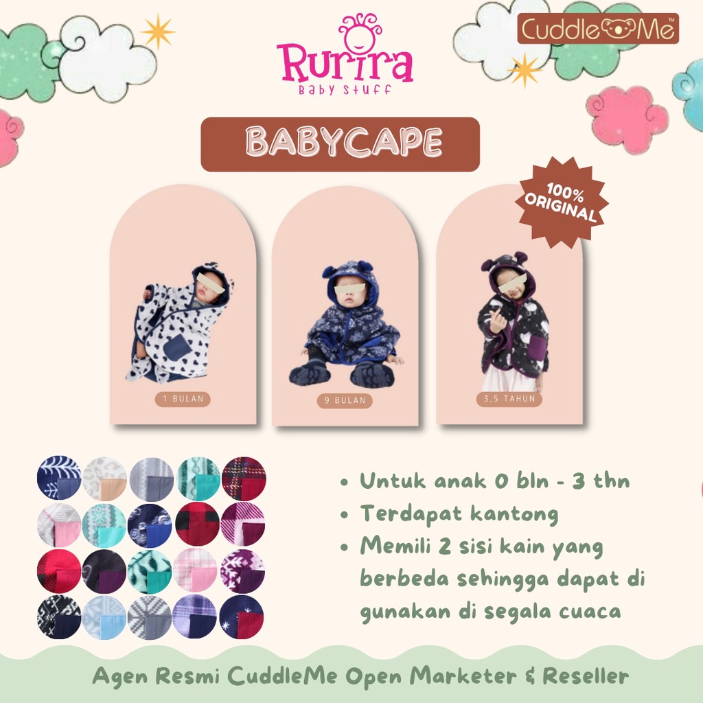 Cuddleme Babycape Dan Booties Jaket Bayi Newborn Bolak Balik SNI Nyaman BERGARANSI