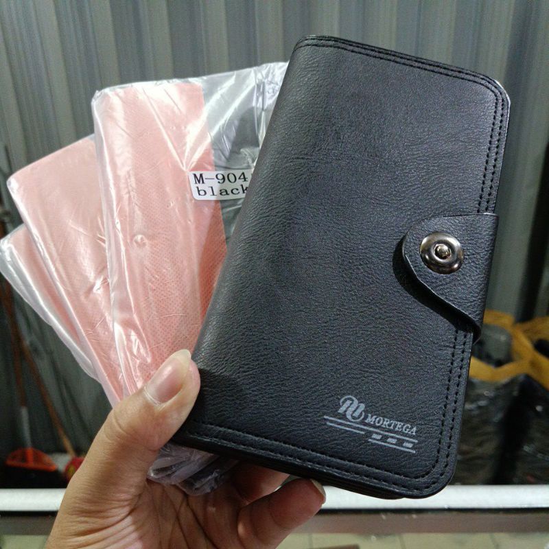 Dompet Hitam Lipat Panjang Pria Kulit Model Pakai Tali Kulit