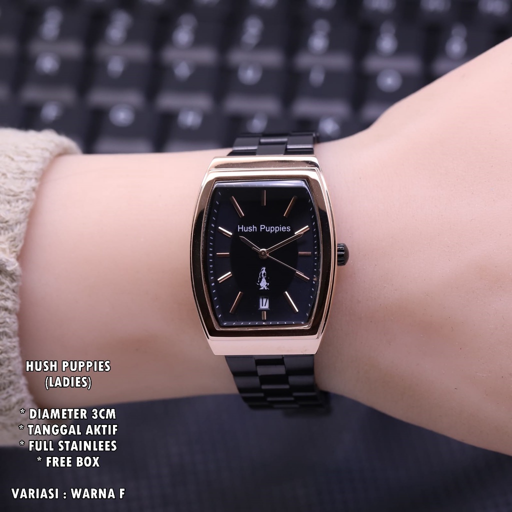 JAM TANGAN WANITA HUSH PUPPIES RANTAI BODY OVAL TANGGAL AKTIF