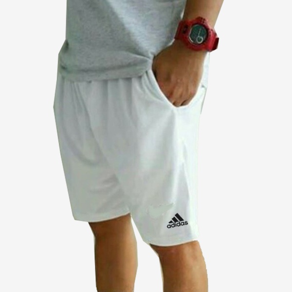 Celana Trendy  Olahraga Pendek Pria Wanita / Unisex  Saku - Adidas - Putih - PP