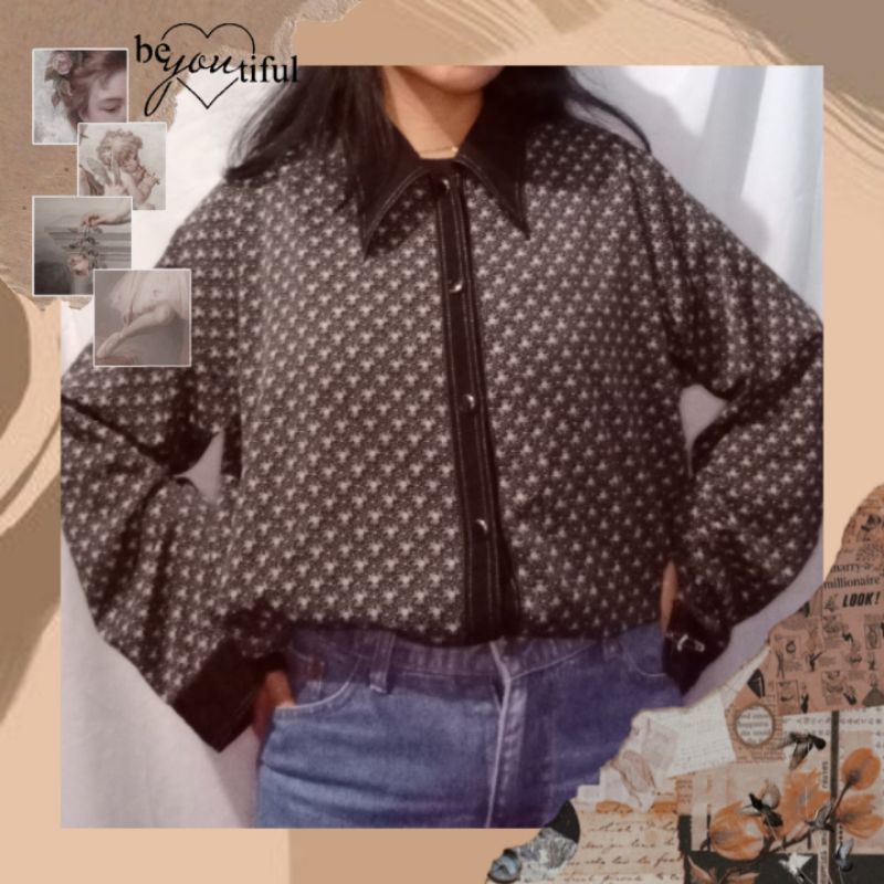 kemeja hitam kancing