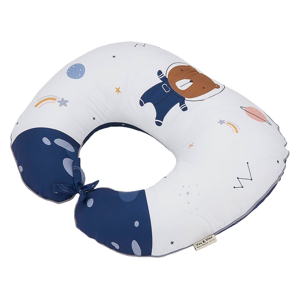 Vee &amp; Mee Nursing Pillow Bantal Menyusui Anti Bakteri + Free Bantal Lengan Astronaut Bear Series  - VMB 2040