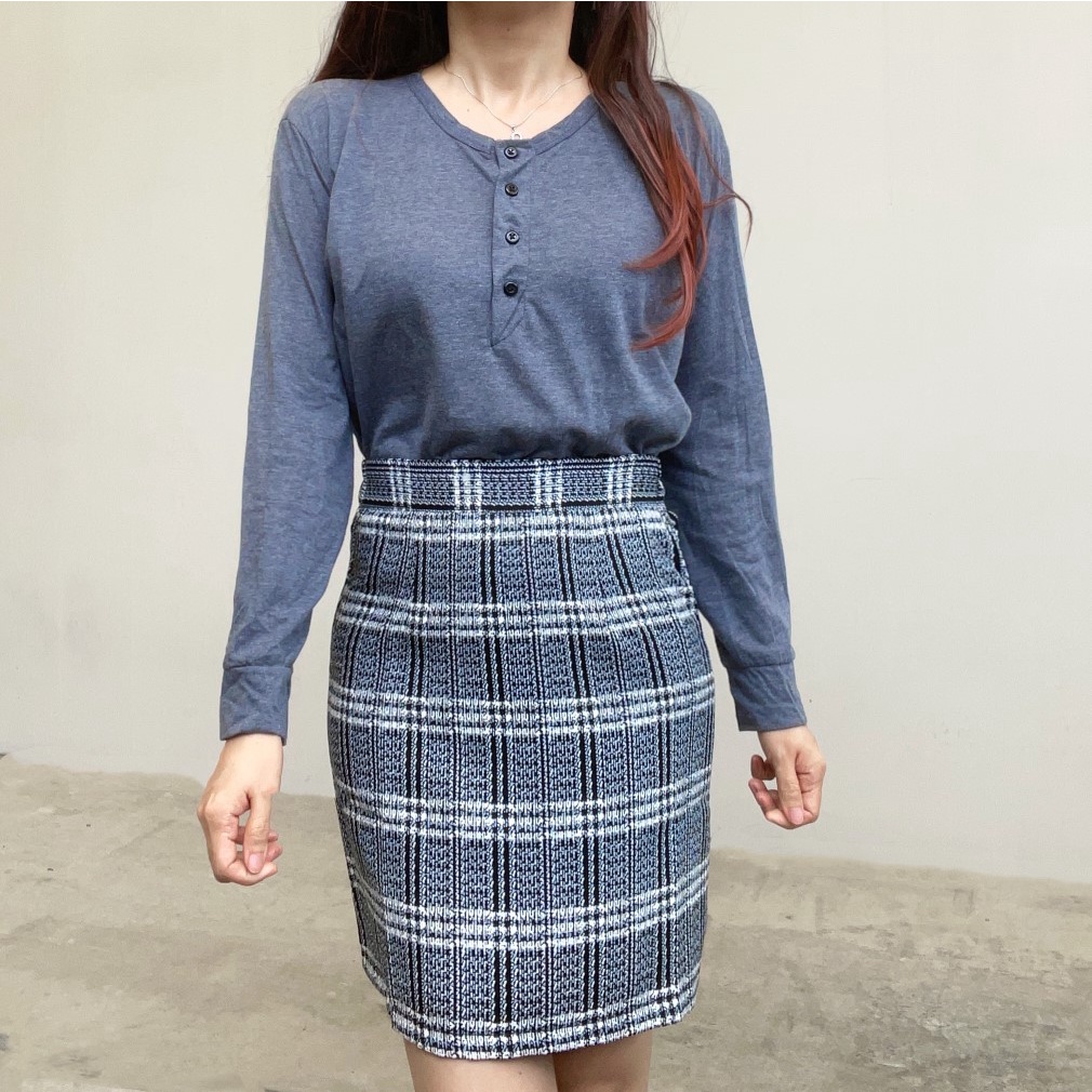 SL322 - Mini Skirt Rok Kotak Kotak Lipit Rok Ulzzang