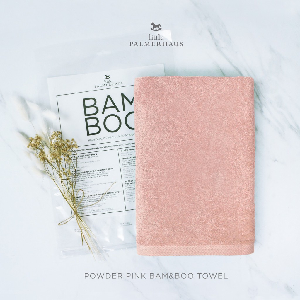 LITTLE PALMERHAUS - HANDUK BAYI BAMBOO / BAM & BOO (SIZE : 60x120)-POWDER PINK