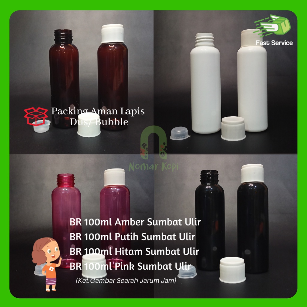 Botol 70ML Tabular Tutup Sumbat Ulir