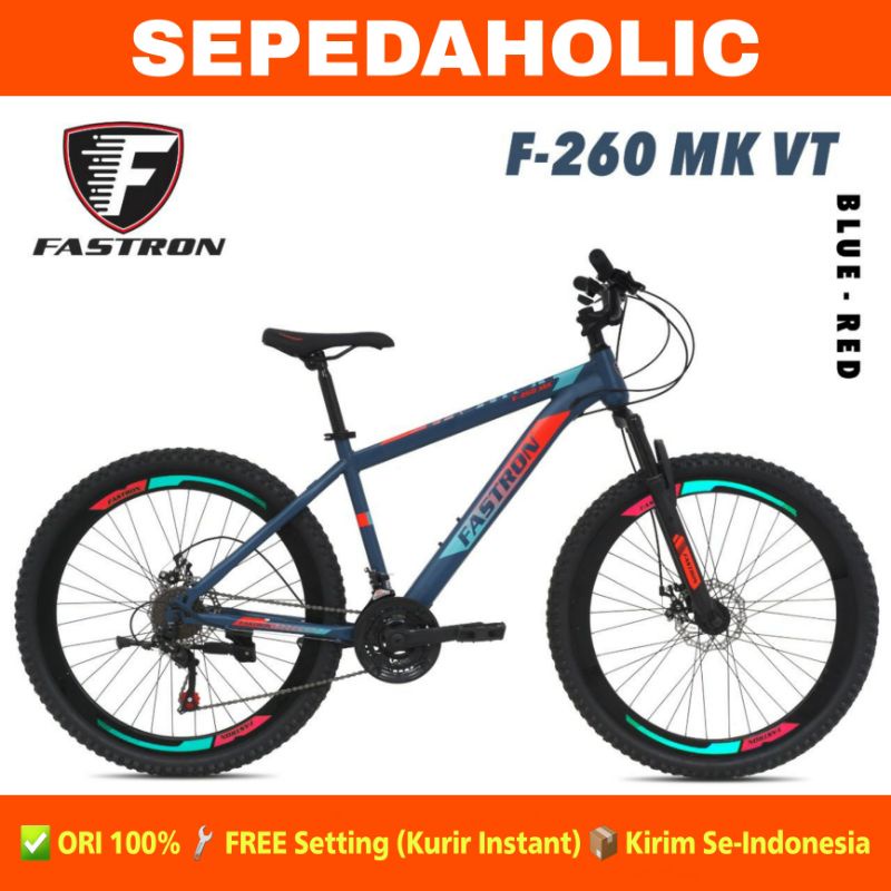 Sepeda Gunung MTB FASTRON F 260 MK VT Ukuran 24 26 27.5 Inch 3x7 Speed Rem Cakram