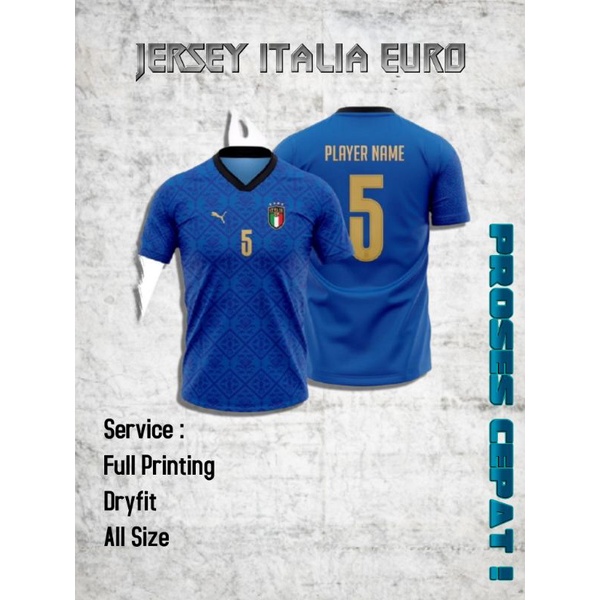 Jersey Italia Euro 2021 Bajubola Kaos Olahraga