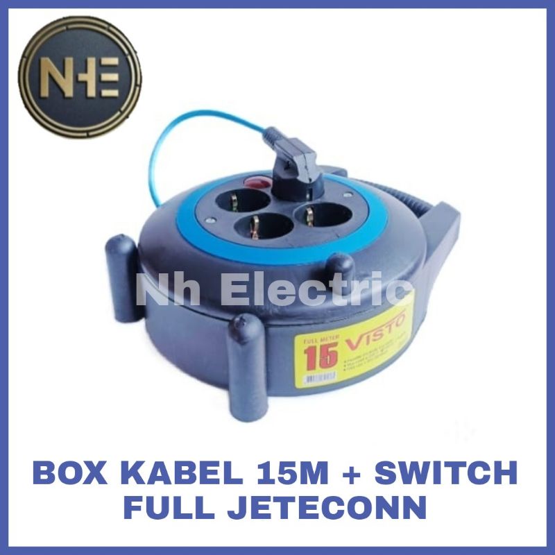 Box Kabel 15 Meter + Switch Full Jeteconn - Roll Kabel 15 Mtr + Switch Full Jeteconn - Box Kabel 15 M + Saklar On/Off Jeteconn