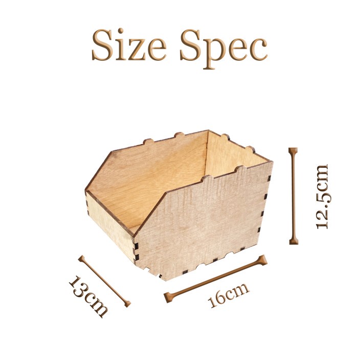 Wooden Storage Bin Box - Kotak Penyimpanan Organizer Container Kayu