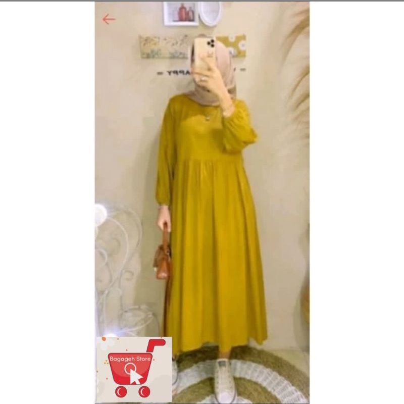 Midi Dress Kayla Midi Dress Midi Dress Korea Midi Dress Muslim Midi Dress Rayon twill Midi Dress Jum