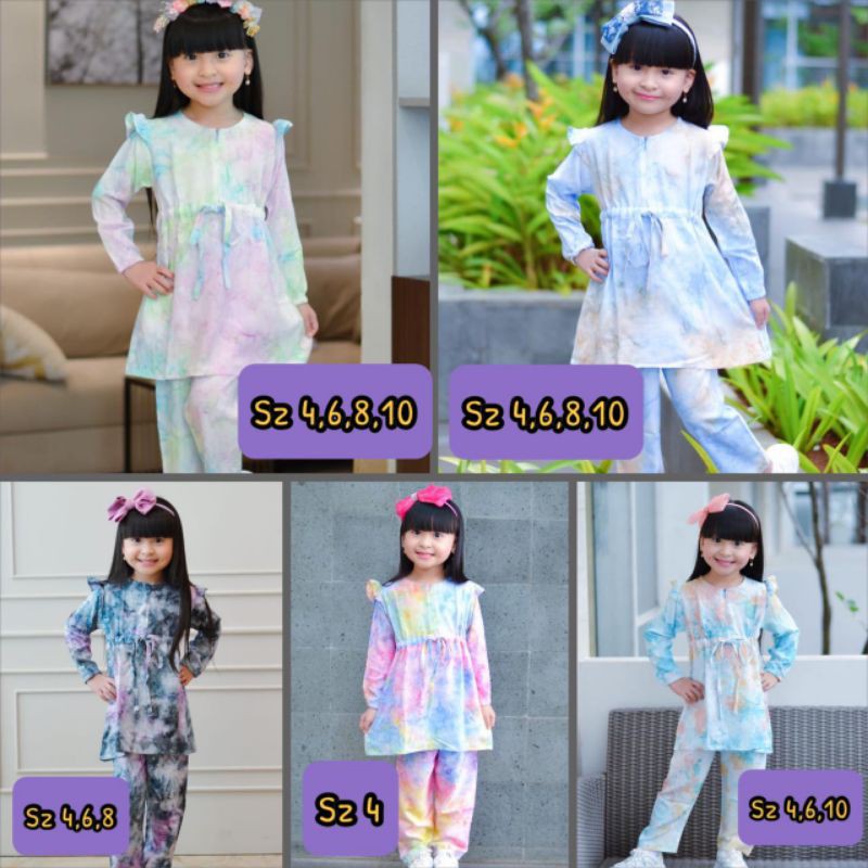 one set tie dye anak hokkids oneset anak