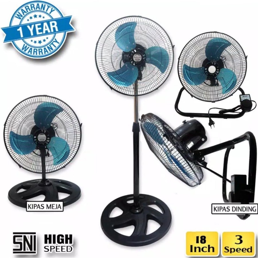 Jual Hyperlite Kipas Angin Berdiri Lantai Dinding Inch Stand Fan Kipas Multifungsi Tsf