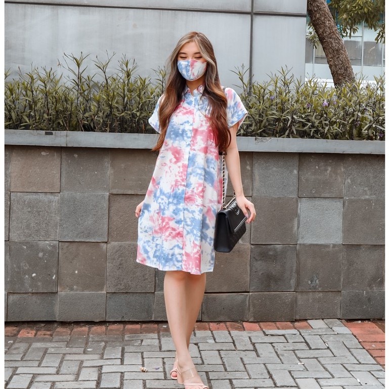 DRESS WANITA KEANA TIE DYE COMFY MIDI / DRESS WANITA TIE DYE / MINI DRESS WANITA