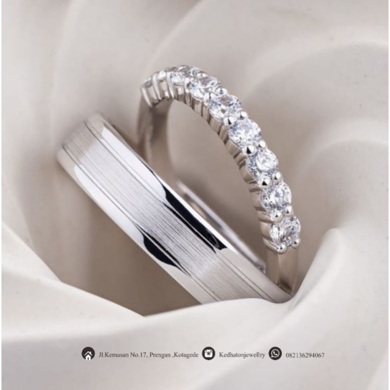 Wedding ring spesial promo(perak+emas putih)