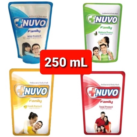 NUVO family 250mL ( cair) Sabun Mandi anti bacterial liquid refill isi ulang (no.187)