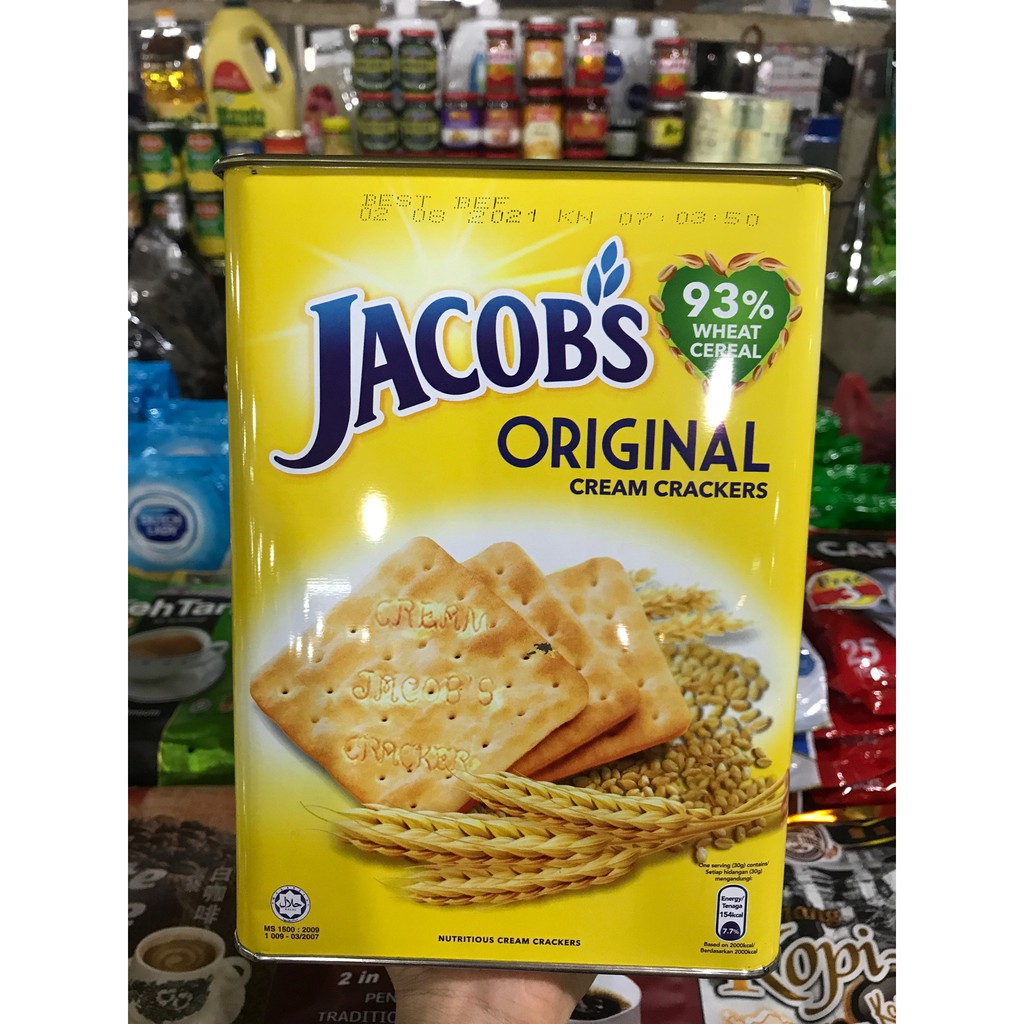 BISKUIT JACOBS CREAM CRACKERS ORIGINAL 93% BIJIRAN GANDUM JACOBS MALAYSIA JACOBS ORIGINAL JACOB ORI