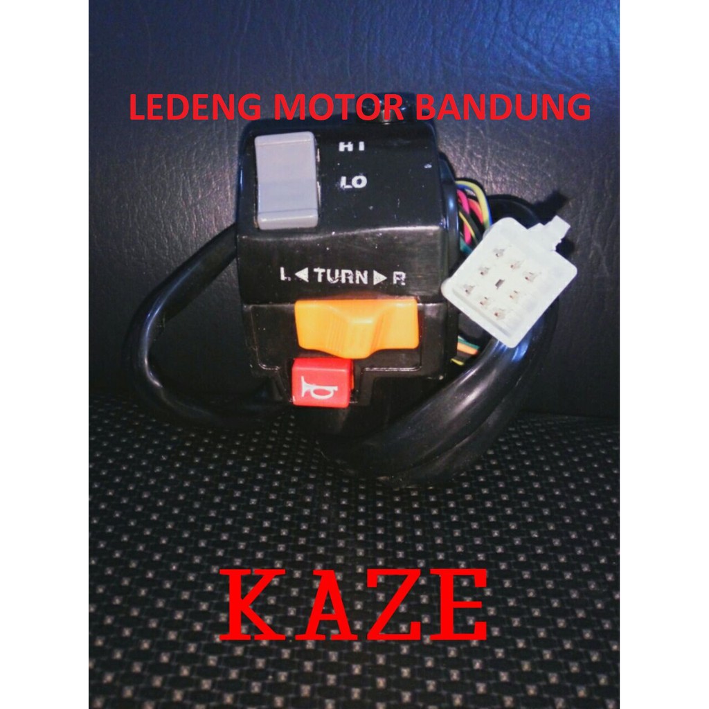 Saklar Kiri Kaze Kawasaki 8 Kabel Switch Tombol Klakson Sen Lampu Dim Lokal