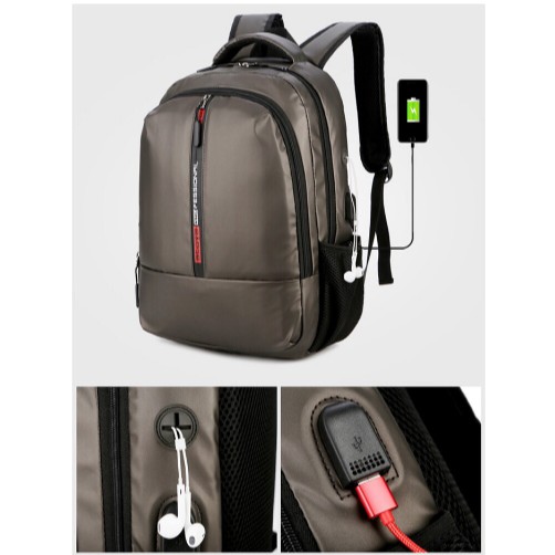 Tas Ransel Bahan Waterproof Tas Travel Kuliah Usb Backpack 8720