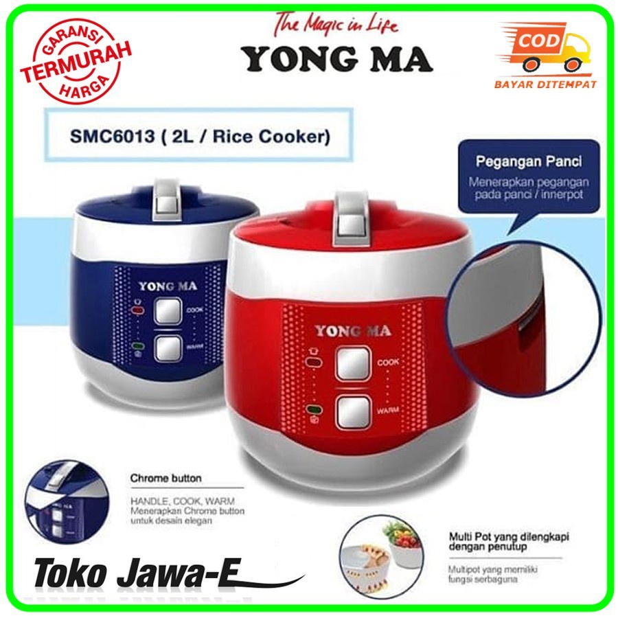 RICE COOKER YONGMA SMC 6013/YONGMA Rice Cooker/YONGMA Magic Com 2 Liter