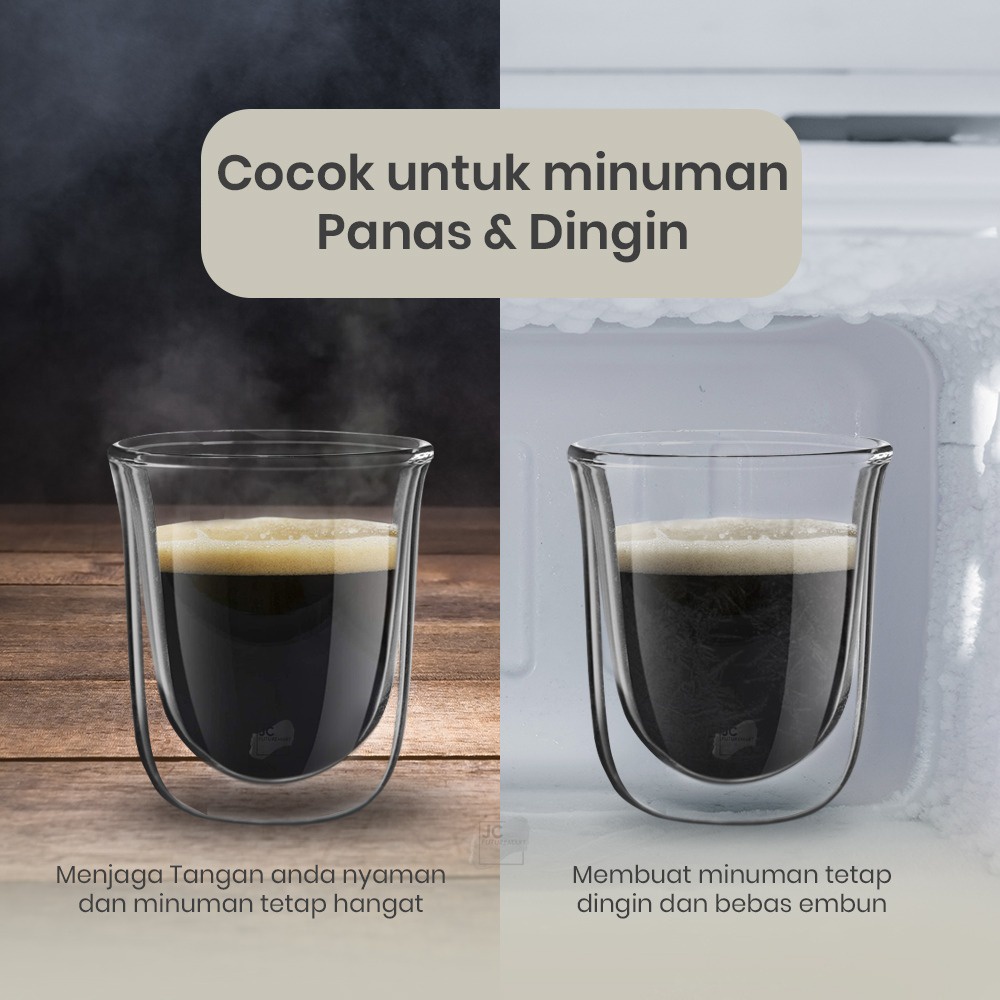 GELAS DOUBLE WALL 300ml KOPI CAPPUCINO TEH ANTI PANAS dan DINGIN