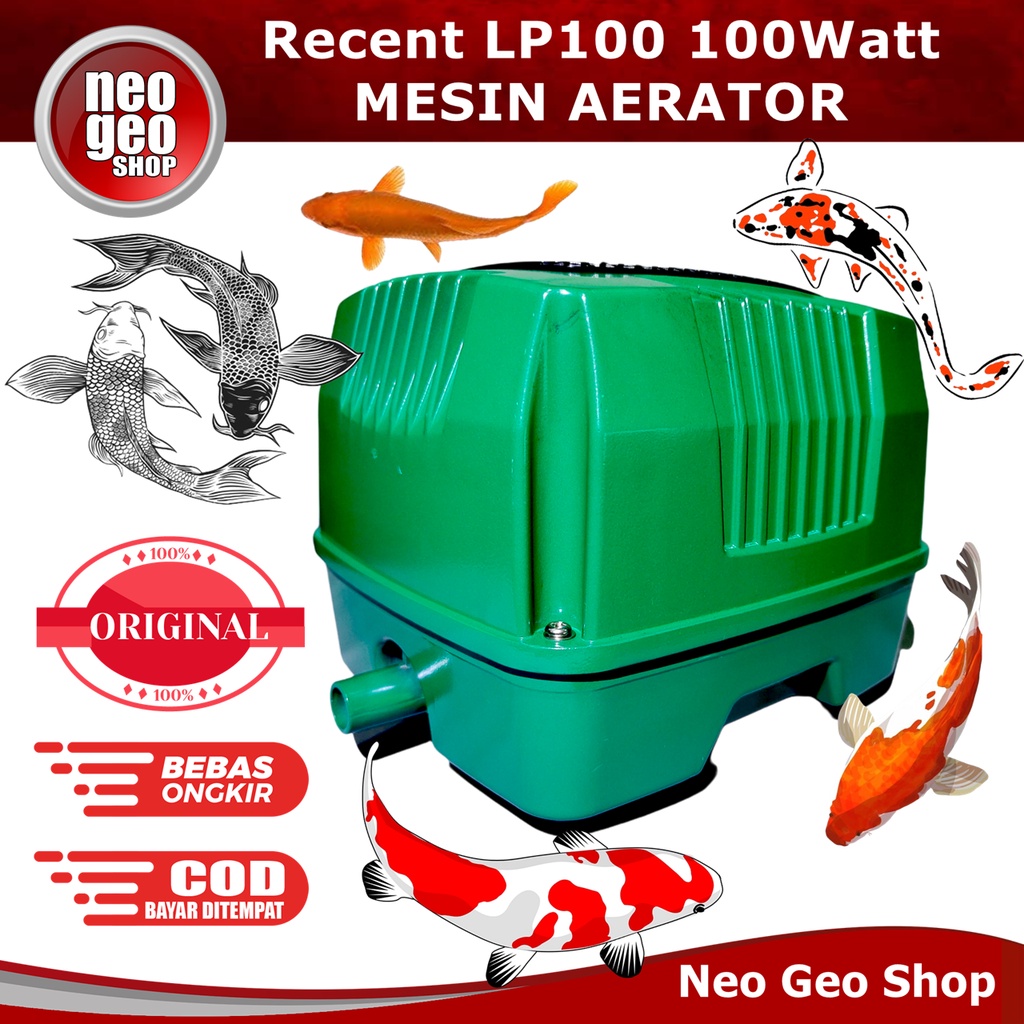 RECENT LP 100 LP100 Mesin Aerator Air Pump Blower Kolam Aquarium