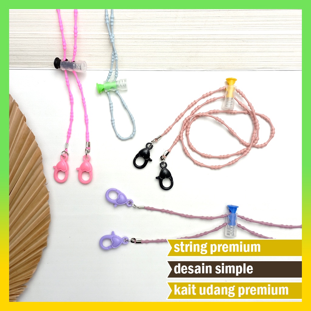 Kalung Masker Hijab 2in1 Strap Tali Masker Elastis Stretchy Strap Mask Elastic Hijab Premium String Gembul Part 23