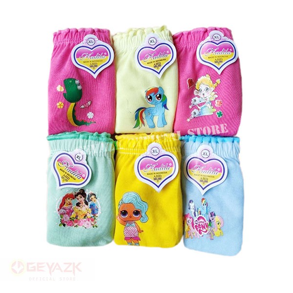 6 Pcs Celana Dalam Anak Perempuan Motif Gambar