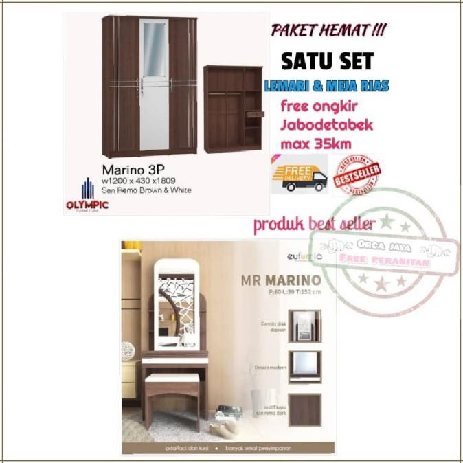 Lemari Pakaian 3 Pintu/Set Lemari Pakaian + Meja Rias/ Christian.Ladies