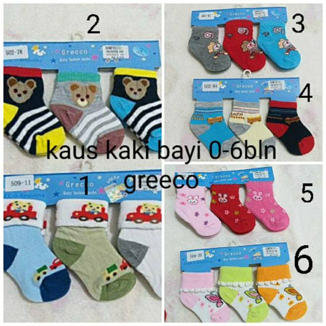 Kaus kaki baby 0-6month greeco