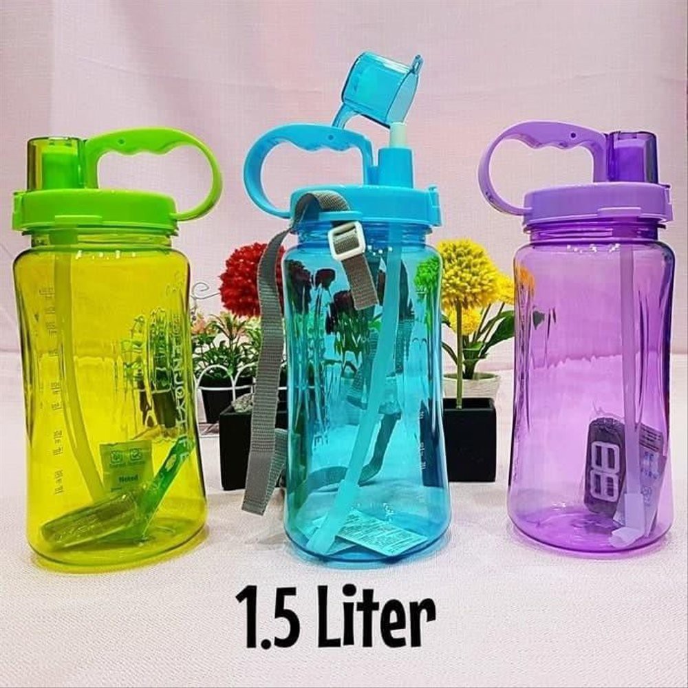 Botol Minum Jumbo 1.5 Liter Sedotan Enjoy Life / Botol Minum Besar / Botol 1.5 Liter
