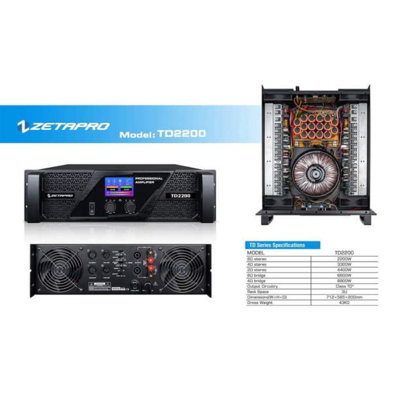Power amplifier Zetapro TD2200 2channel professional class TD