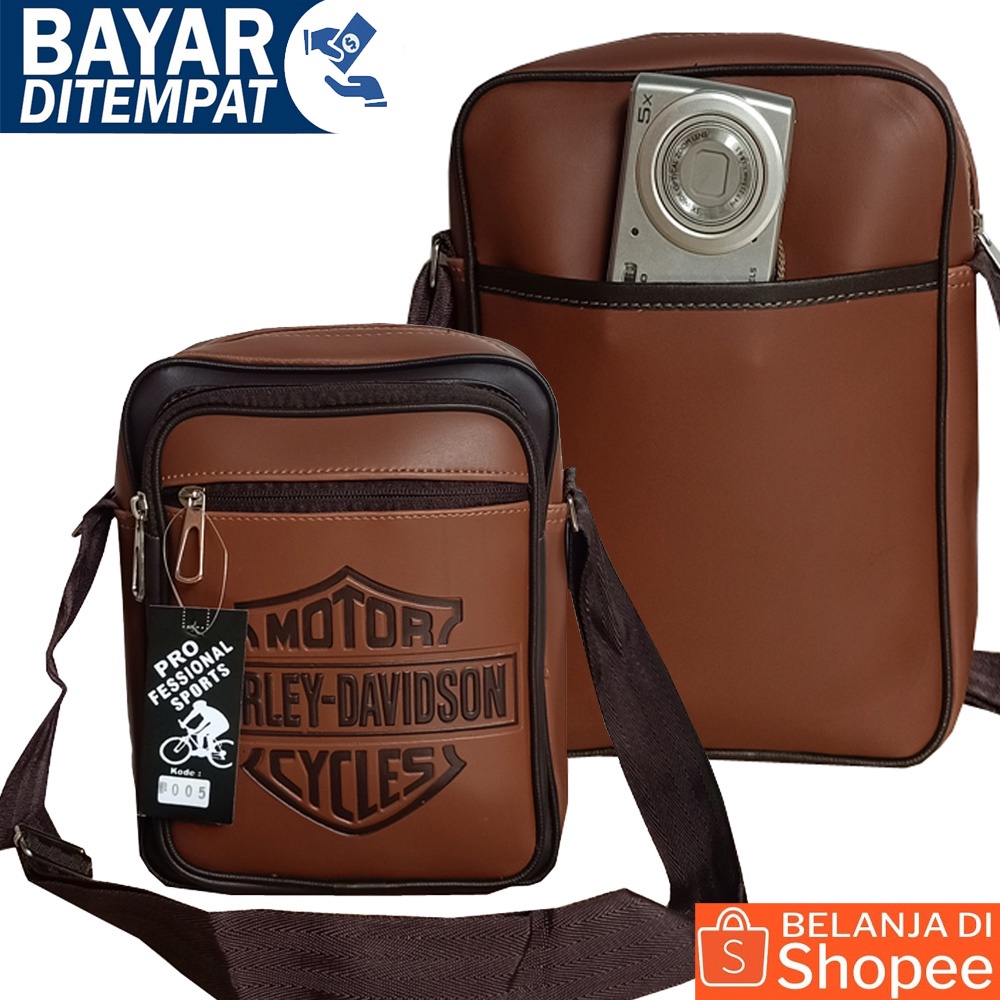 Tas Pria Slempang Tas Slingbag Tas Kerja Crossbody Bag Tas Messenger Tas Gadget Tas Notebook Tas Smartphone Tas HP Size Inchi Original S HRL 0891 10 - Coffee,