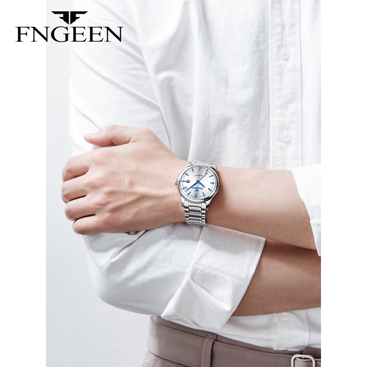 Promo Terbaru Fngeen 2111 Jam Tangan Pria Fashion Kasual Bisnis Stainless Steel Quartz Original Anti
