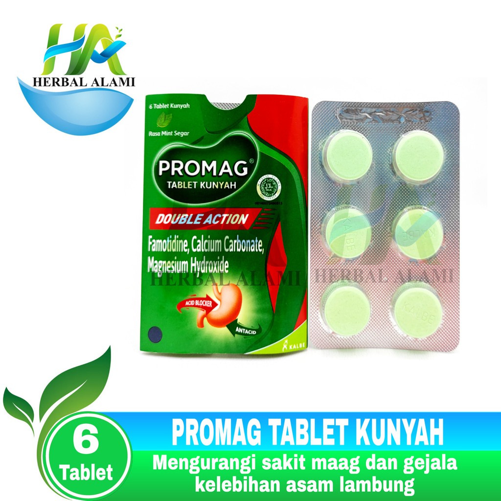 Promag Tablet Kunyah DOBLE ACTION - Obat Sakit Maag &amp; Perut Kembung