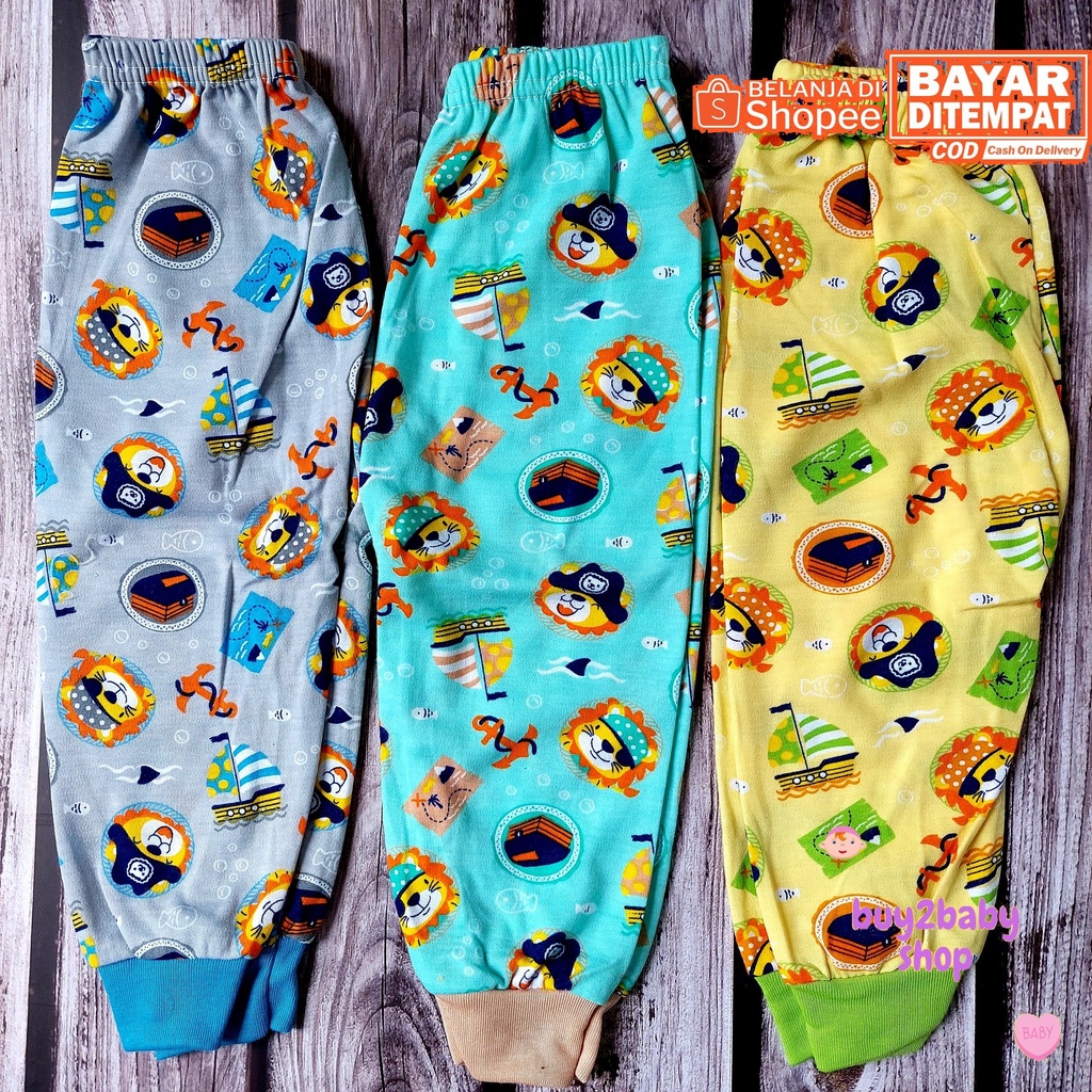 Celana panjang bayi Cico Miko Happy Jungle Series 0-12 Bulan 3 PCS