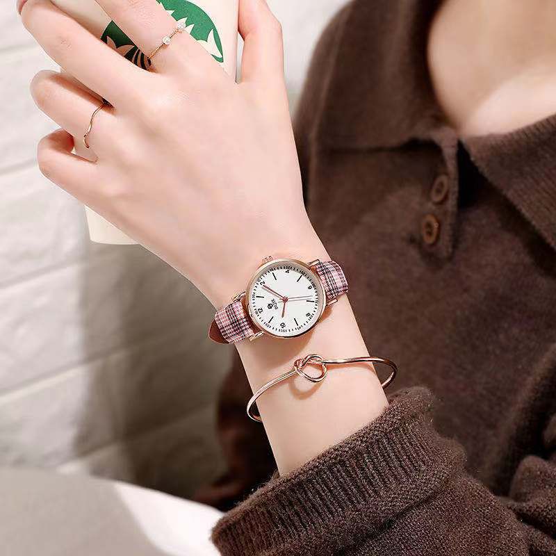 (GROSIRJAYA32) Jam Tangan Wanita KOTAK KOTAK  Quartz Analog Motif/Jam tangan wanita casual