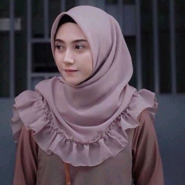 Hijab instan ruffle/hijab kwiril polos