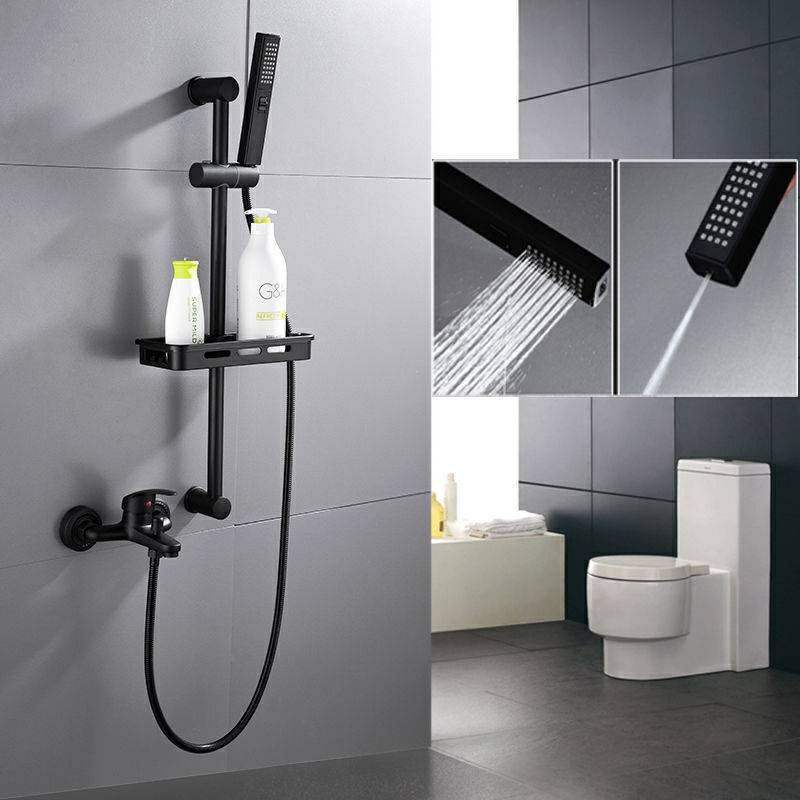 Shower Set Tiga Pancuran Warna Hitam Elegan Shower Air Panas Dan Dingin IZNA7309