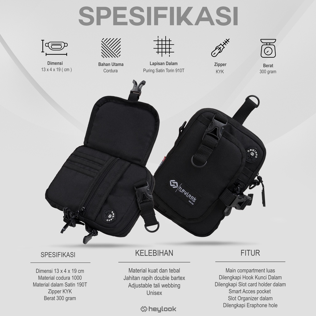 HEYLOOK Project - Tas Selempang SKYPE Sling Bag Cowok Tas Kecil Pria Tas Slempang Mini Hp Waistbag Sling Phone Neck Bag Slingbag Distro Terbaru