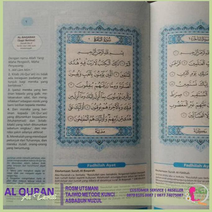 Al Qur'An At Tartil Rosm Utsmani + Terjemahan Ukuran A6 (Kecil)