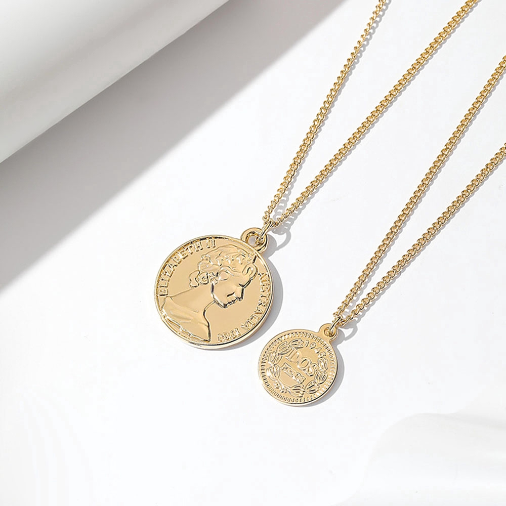 【COD Tangding】Multilayer Round Shape Hollow Out Coin Style Korea New Fashion Necklace Women Party Accessory Chain