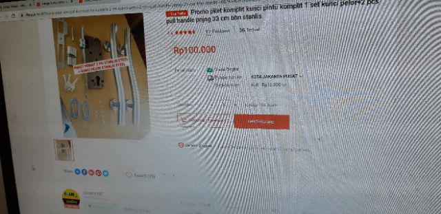 Promo Pket Komplit Kunci Pintu Komplit 1 Set Kunci Pelor+2 Pcs Pull Handle Pnjng 33 Cm Bhn Stanlis