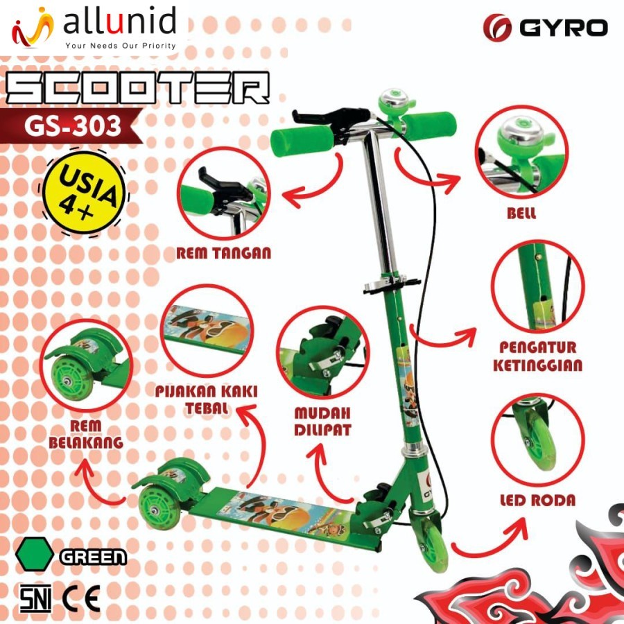 Scooter Anak Lipat Gyro GS-303 - Skuter - Otoped