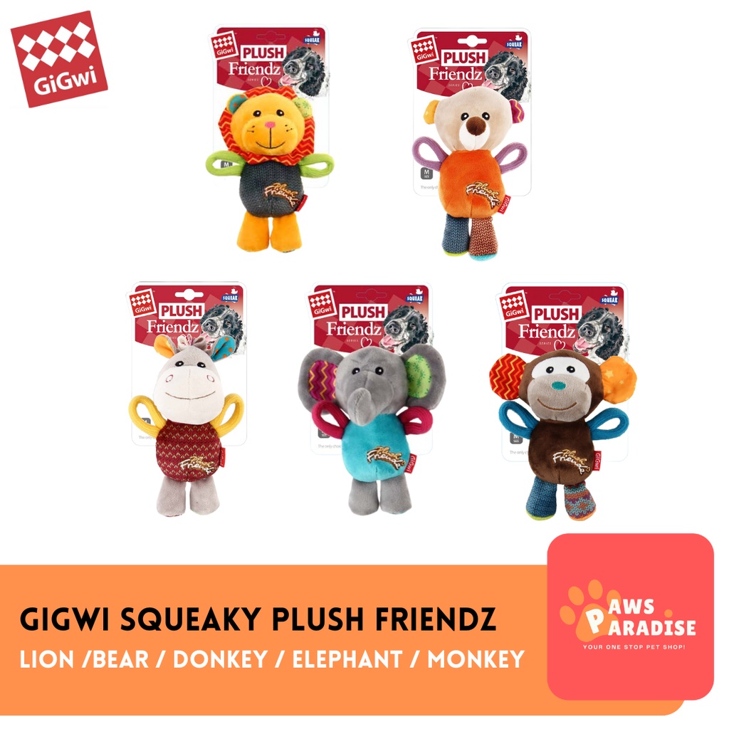 GIGWI Plush Friendz Squeaky Toy / Boneka Mainan Anjing Bunyi