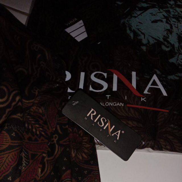 Risna Batik Hrb Motif Songkek Biru Kemeja Batik Pria Lengan Pendek Exclusive Halus Primis Premium