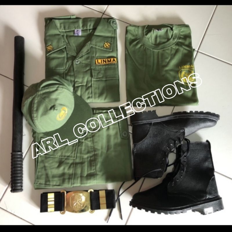 seragam hansip linmas full set satu paket/setelan hansip pulset