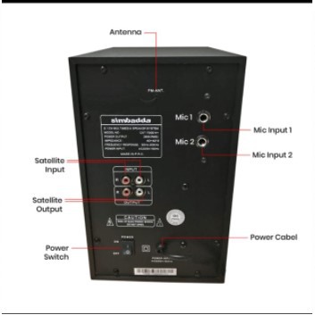 Speaker Bluetooth Simbadda CST 7000N+ Subwoofer Bass Power LED Display