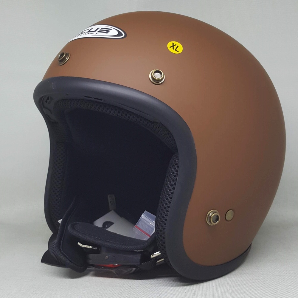 ZEUS ZS 385C MATT BROWN I HELM MOTOR HALF FACE RETRO