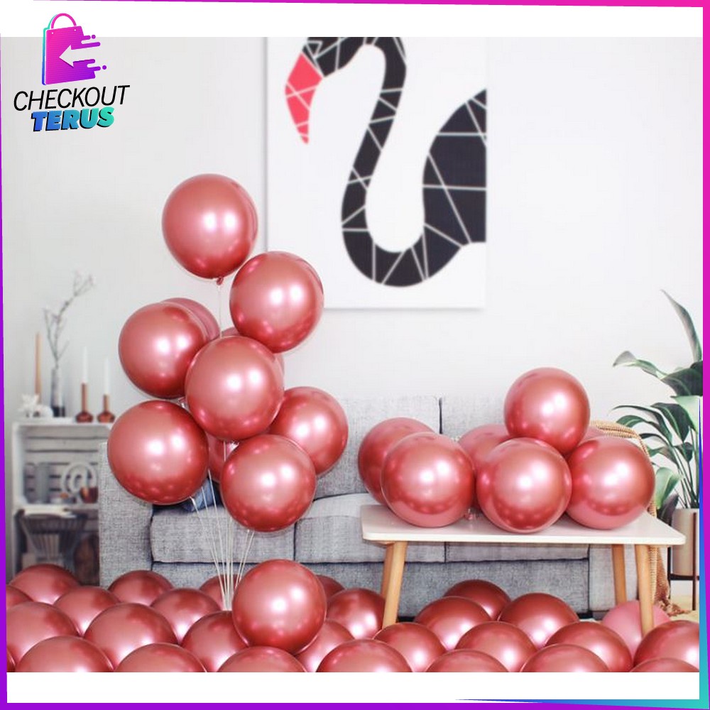 CT C391 C393 Balon Latex Polos Tebal Metalik Ballon Macaron Karet Latek Balon Karet Warna Warni Ulang Tahun Helium Perlengkapan Pesta Ulang Tahun