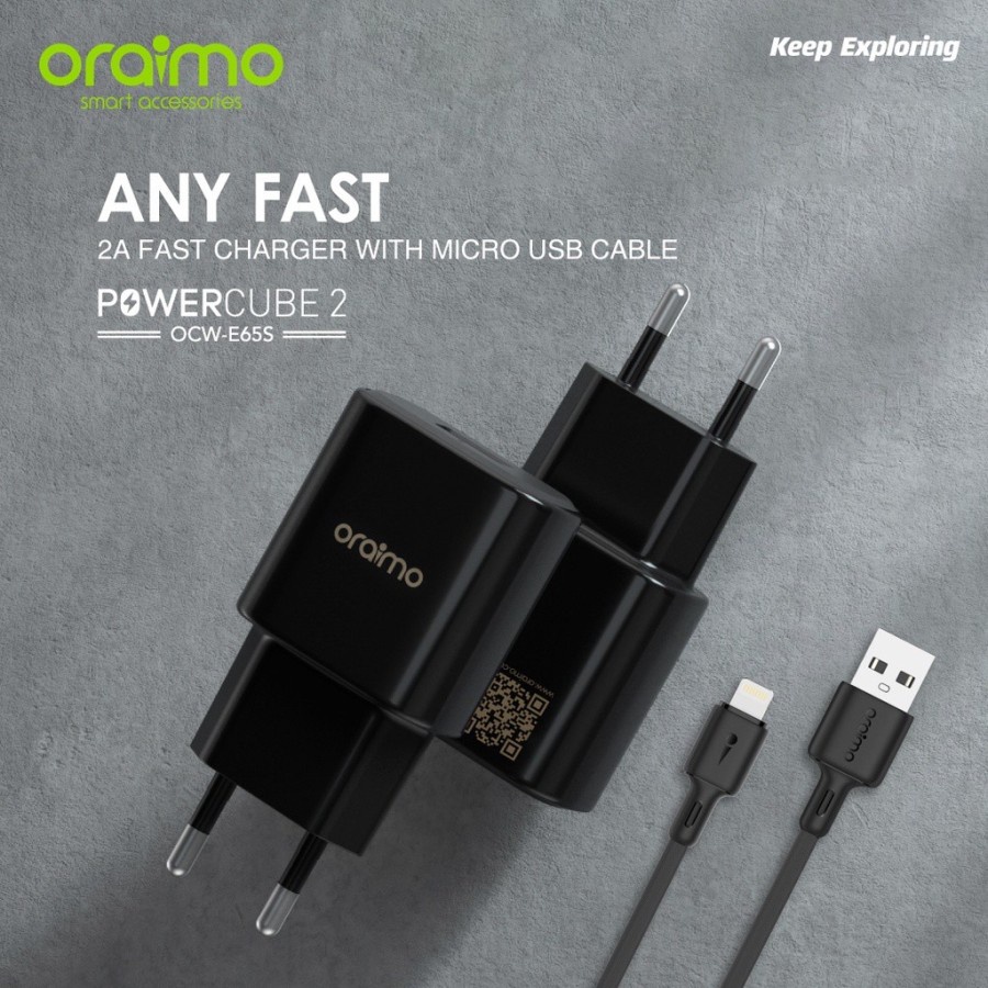 CHARGER ORAIMO LIGHTNING KIT OCW-65S PLUS L53 ID 2A FAST CHARGING